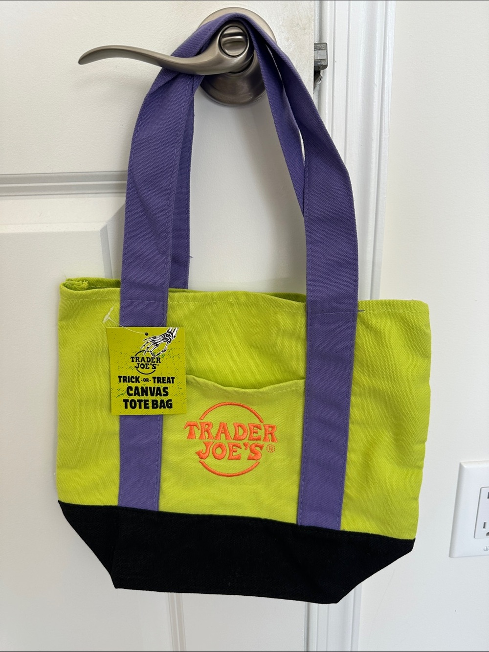 NWT Trader Joe’s Mini Canvas Tote - Halloween - Green/Purple/Black